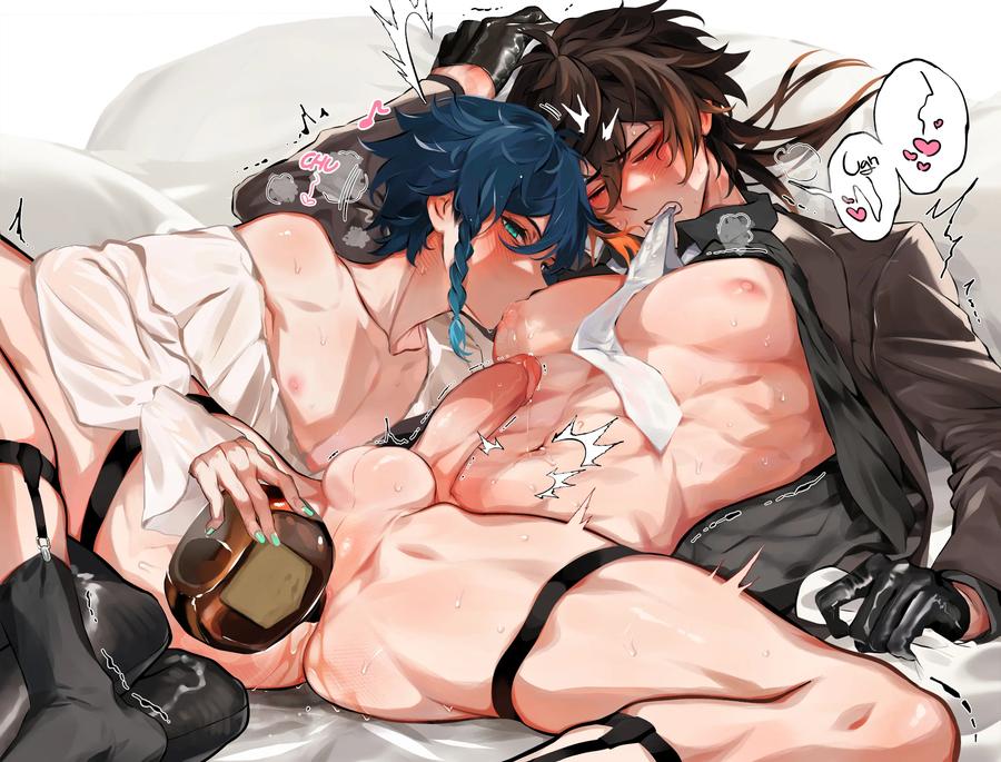 Genshin-Impact-Dj-Pixiv-Genshin-Impact-Characters-Zhongli-And-Kaveh-X-Alhaitham-By-Mob-Hwan-Uncensored-Eng page 15