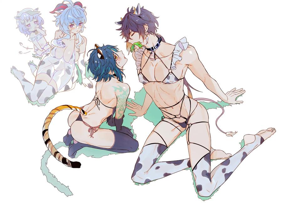 Genshin-Impact-Dj-Pixiv-Genshin-Impact-Characters-Zhongli-And-Kaveh-X-Alhaitham-By-Mob-Hwan-Uncensored-Eng page 34
