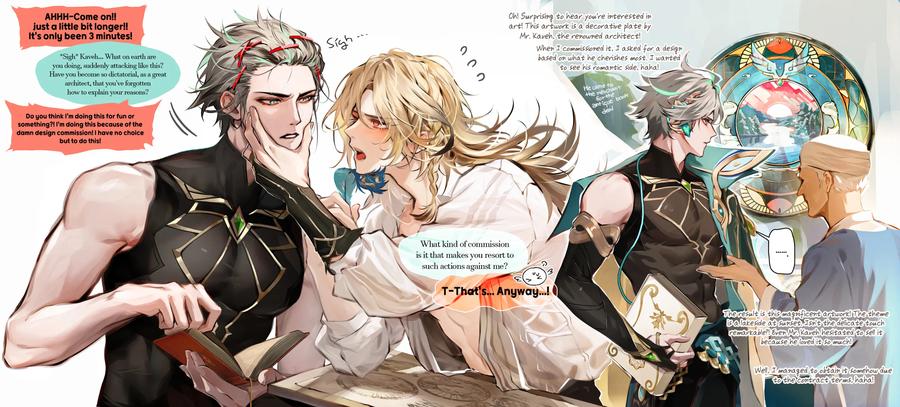 Genshin-Impact-Dj-Pixiv-Genshin-Impact-Characters-Zhongli-And-Kaveh-X-Alhaitham-By-Mob-Hwan-Uncensored-Eng page 74