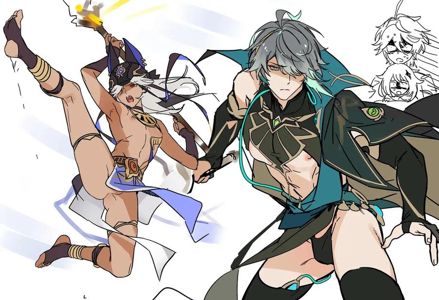 Genshin-Impact-Dj-Pixiv-Genshin-Impact-Characters-Zhongli-And-Kaveh-X-Alhaitham-By-Mob-Hwan-Uncensored-Eng page 120