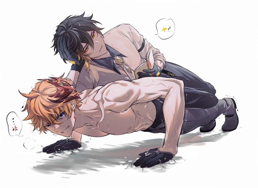 Genshin-Impact-Dj-Pixiv-Genshin-Impact-Characters-Zhongli-And-Kaveh-X-Alhaitham-By-Mob-Hwan-Uncensored-Eng page 150