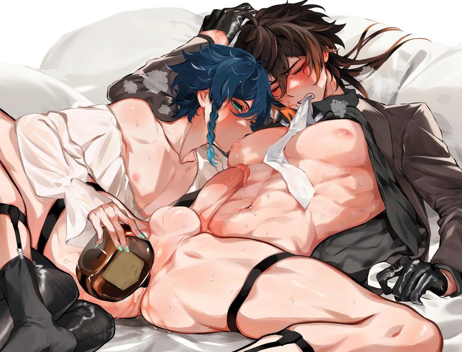 Genshin-Impact-Dj-Pixiv-Genshin-Impact-Characters-Zhongli-And-Kaveh-X-Alhaitham-By-Mob-Hwan-Uncensored-Eng page 243
