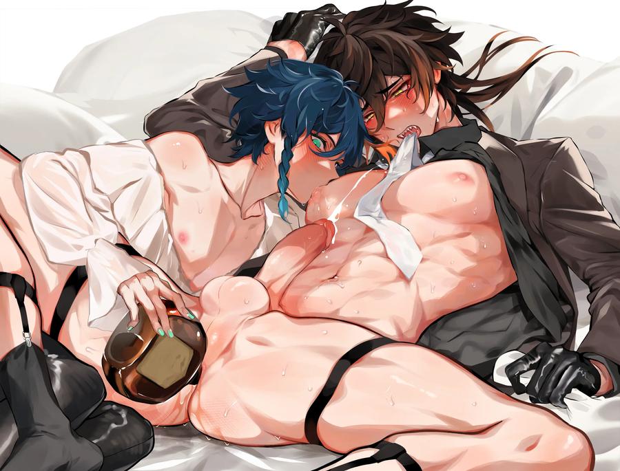 Genshin-Impact-Dj-Pixiv-Genshin-Impact-Characters-Zhongli-And-Kaveh-X-Alhaitham-By-Mob-Hwan-Uncensored-Eng page 244